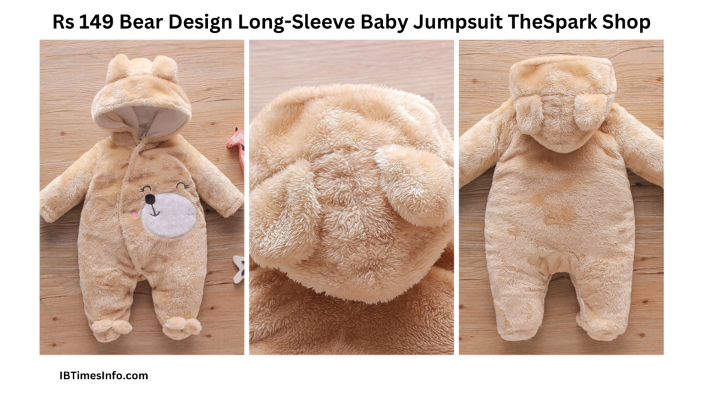 Rs 149 Bear Design Long-Sleeve Baby Jumpsuit TheSpark Shop